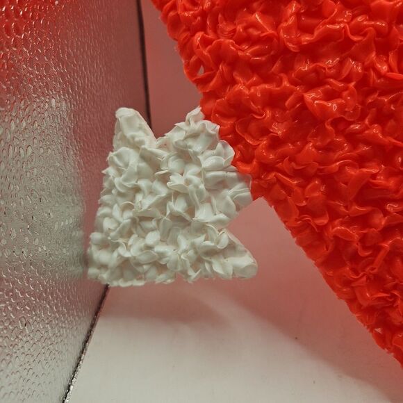 Vtg Melted Plastic Popcorn Heart Valentines Day Decoration 17" White Arrow - Picture 2 of 16